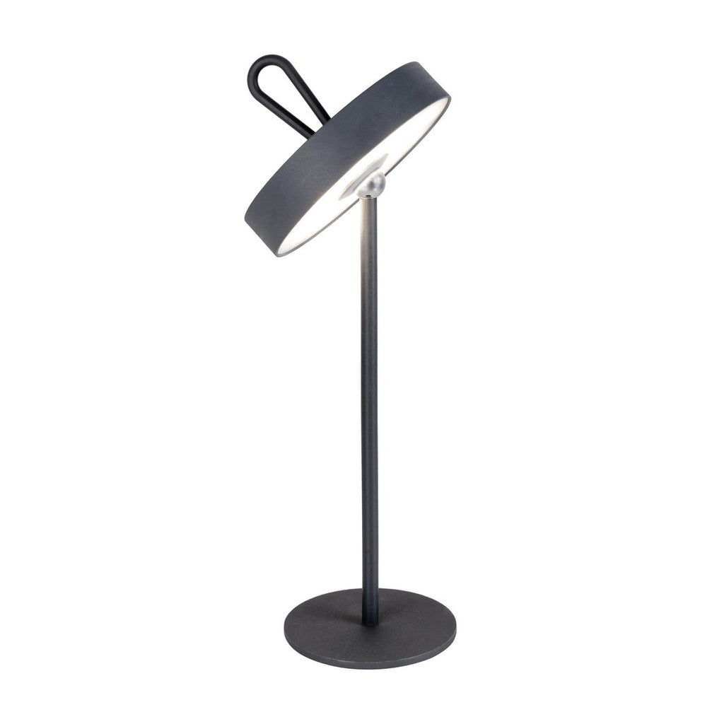 LED -batterijtafellamp magnetisch "ella" voor buiten en binnen, gemaakt van metaal en plastic in grijs, 35 cm hoog