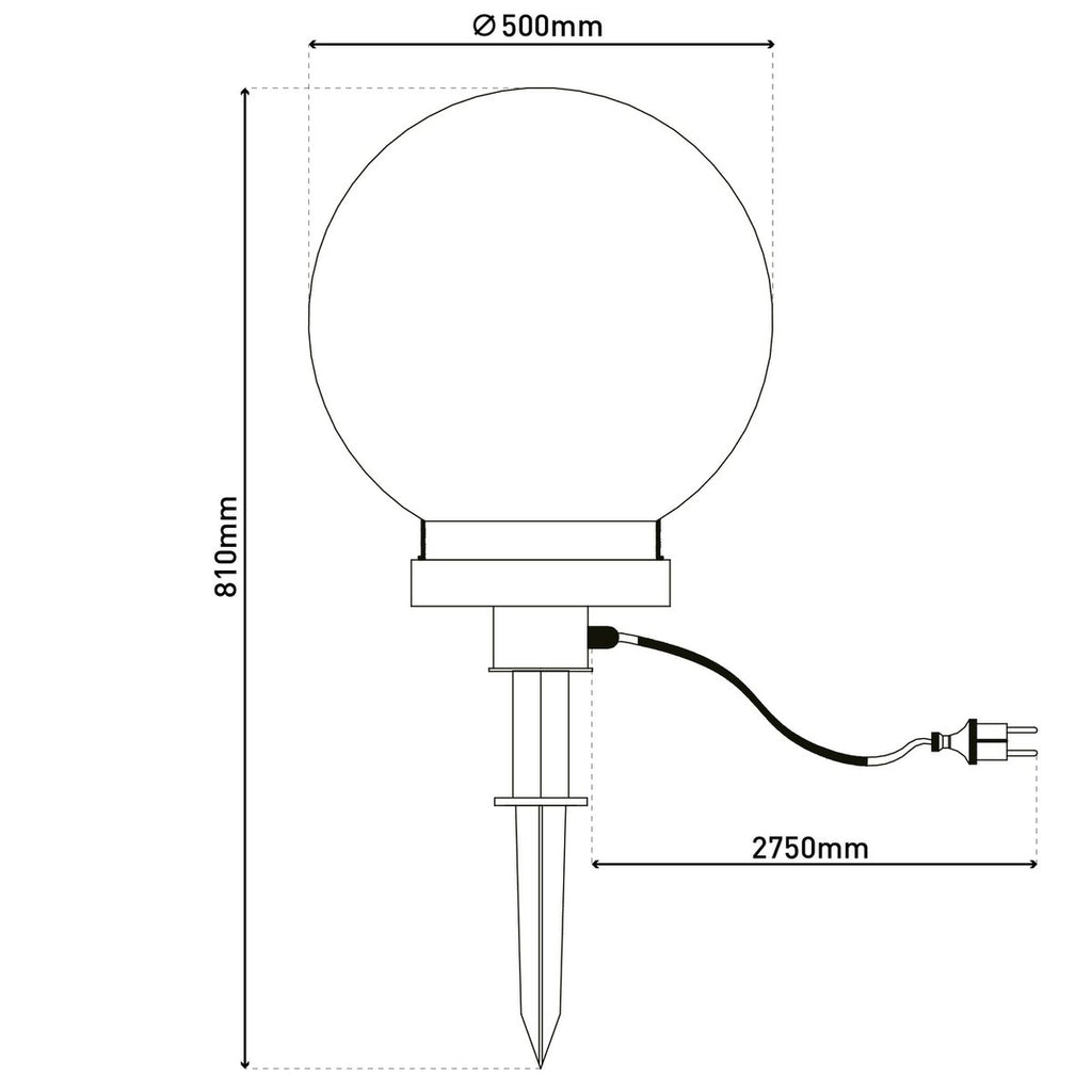 Näve Bolverlichting 50cm Wit E27