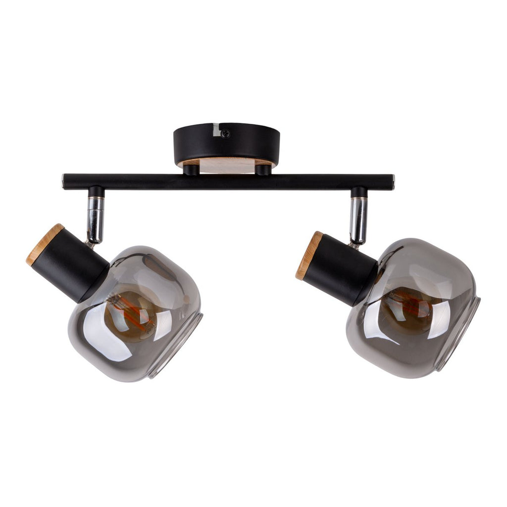 Näve Fumoso Plafondlamp 2-Spot Zwart Glas 40cm