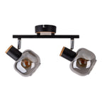 Näve Fumoso Plafondlamp 2-Spot Zwart Glas 40cm