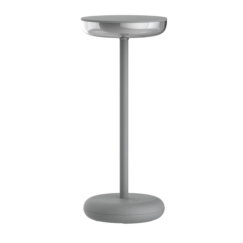 Batterijlichtlicht "PASI" voor buiten en binnen, gemaakt van metaal en plastic in grijs, dimbaar, met aanraking en geheugenfunctie, ca. 26 cm hoog