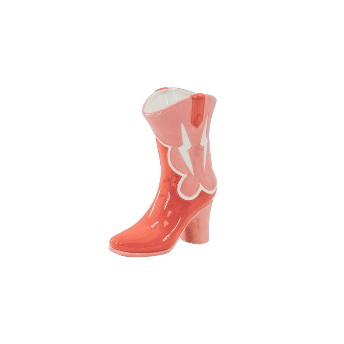 Vaas Boot - Keramiek - Roze/Oranje - 16,5x10,5x26,5 cm