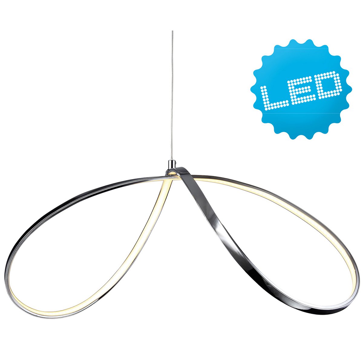 Näve Loop Line LED Hanglamp - Zwart 72cm