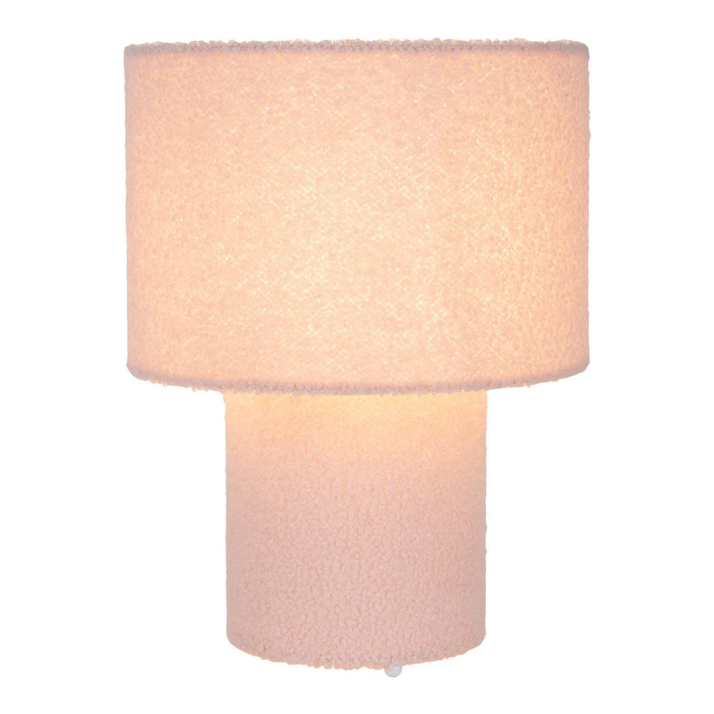 Tabellamp Fluffy Roze Tekstiel 31cm