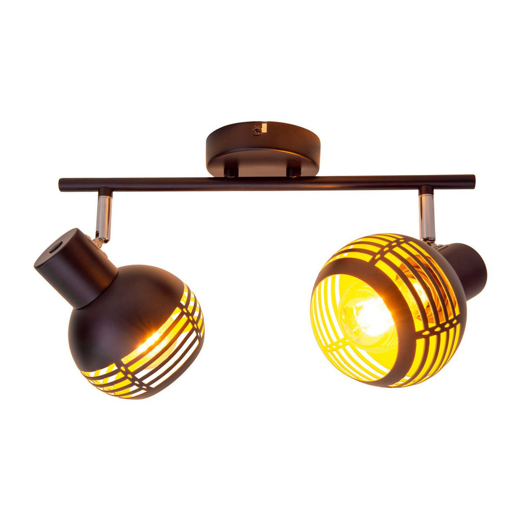 Näve Casco 2 delige Wandlamp Zwart/Gouden Metalen Verlichting 12x15cm