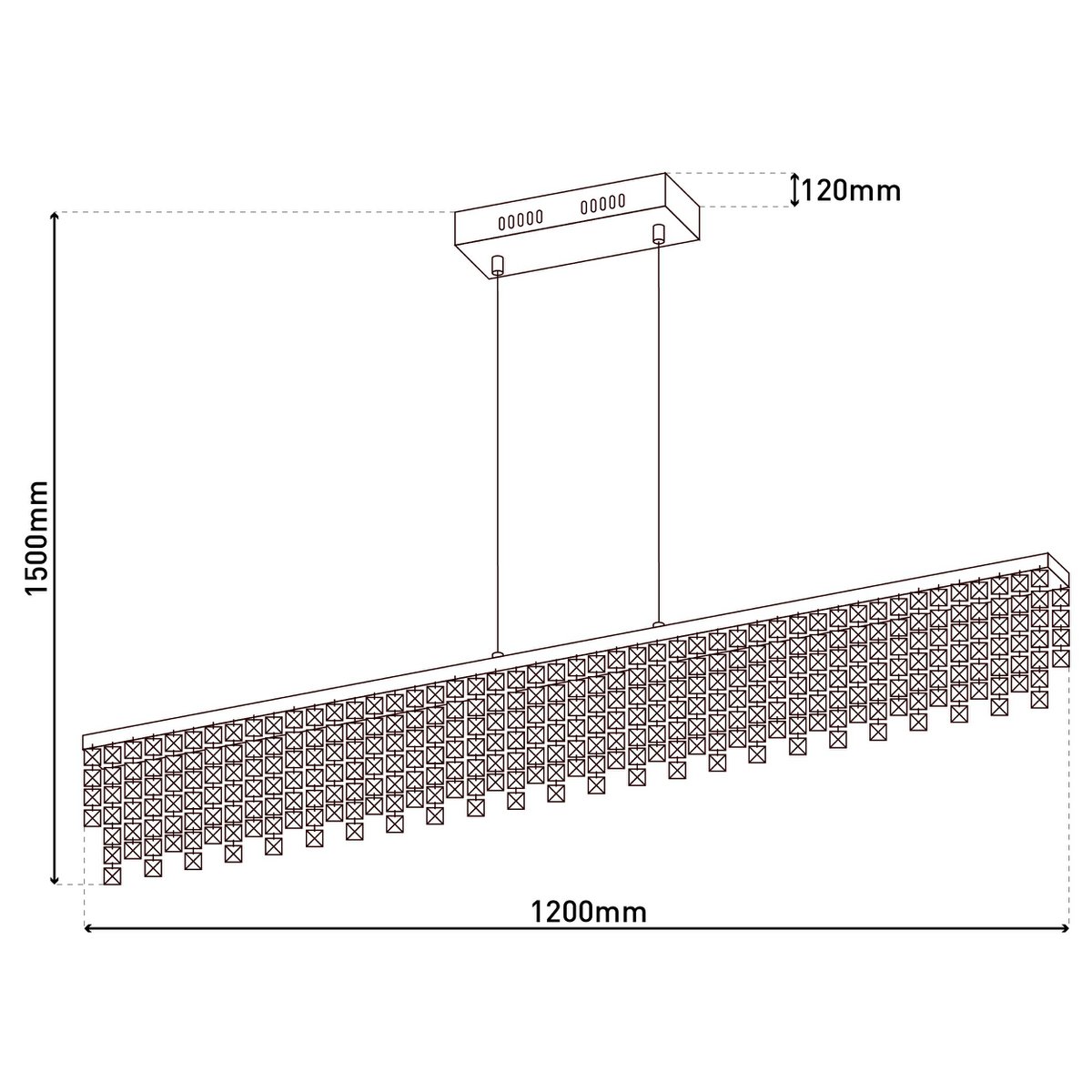 LED Hanglamp Diamanten Näve - Kristalglas Chroom