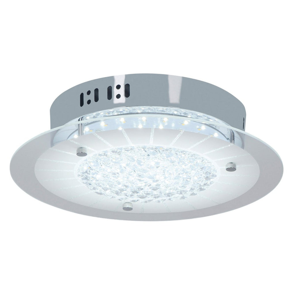 LED plafondlamp Chur - Kristaleffect Wit