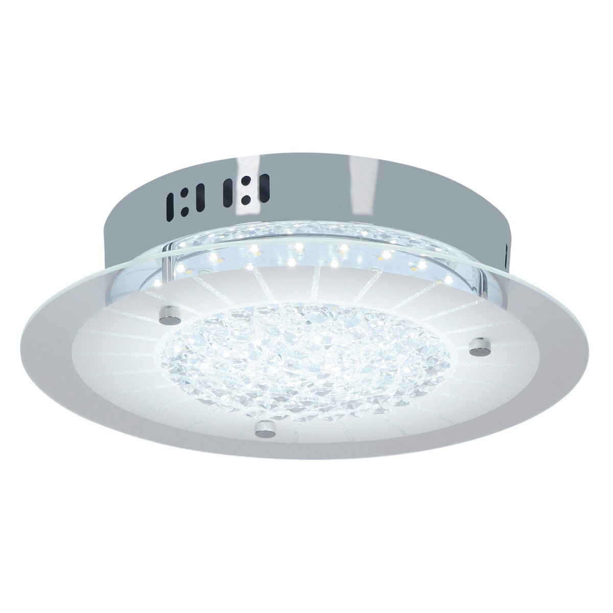 LED plafondlamp Chur - Kristaleffect Wit