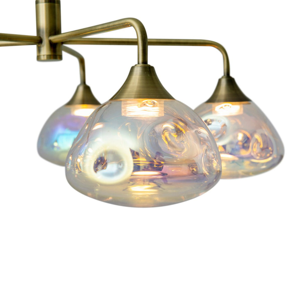 Näve Varna LED-Hanglamp 5-Flamm 50cm Messing