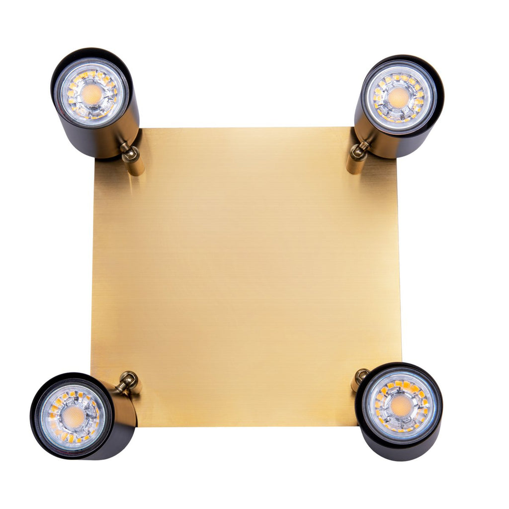 Näve Frida Plafondlamp Zwart/Goud GU10