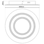 Näve Mirel LED Plafondlamp 50cm Dimbaar RGB