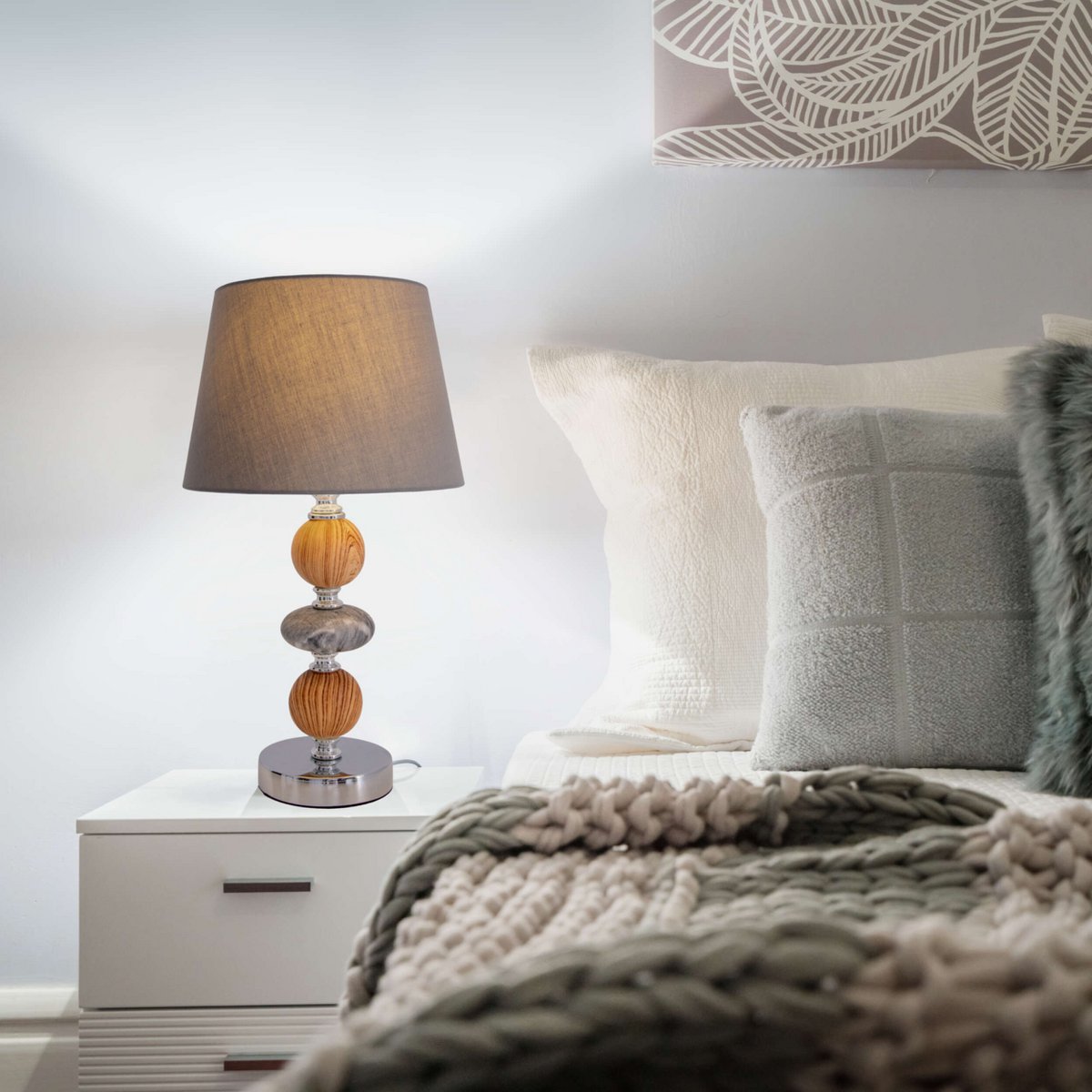 Näve Araga Tafellamp Keramiek 36cm Grijs