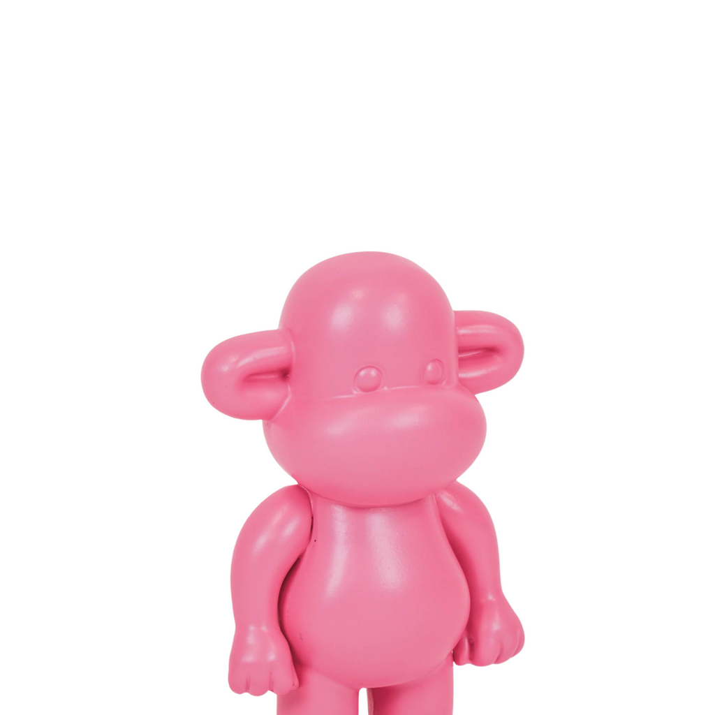 Legende Aap Beeldje - Roze Polyresin - 11x7x19cm - Housevitamin