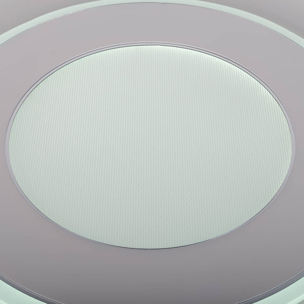LED-plafondlamp "Doira" Ø 50,5 cm, 7,5 cm hoog, metaal en plastic in zilver en wit, geïntegreerde LED's, 3600 lm licht licht, dimable, CCT-functie 3000-6500 K, nachtlichtfunctie