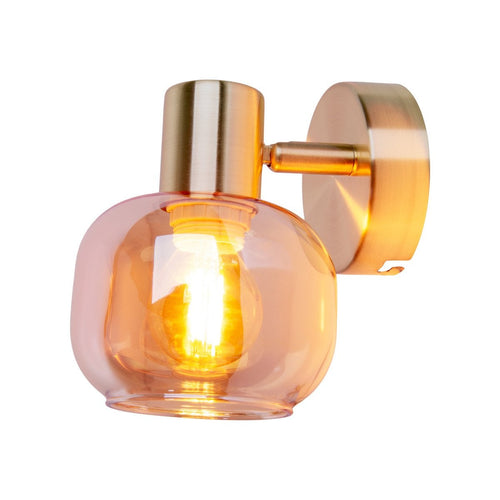 Glazen wandlamp Libby - Amber E14 16cm