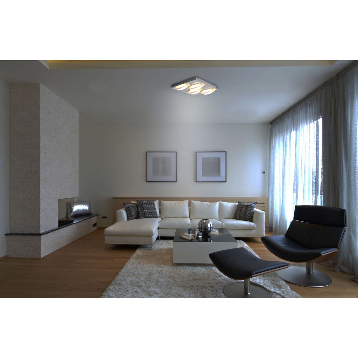 LED Plafondlamp Chur - Näve 30cm Zwart