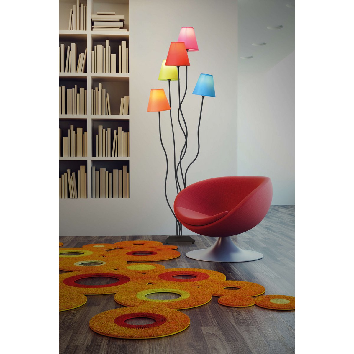 Näve Leuchten Blauwe Vloerlamp 163cm - Design met Paraplubakken