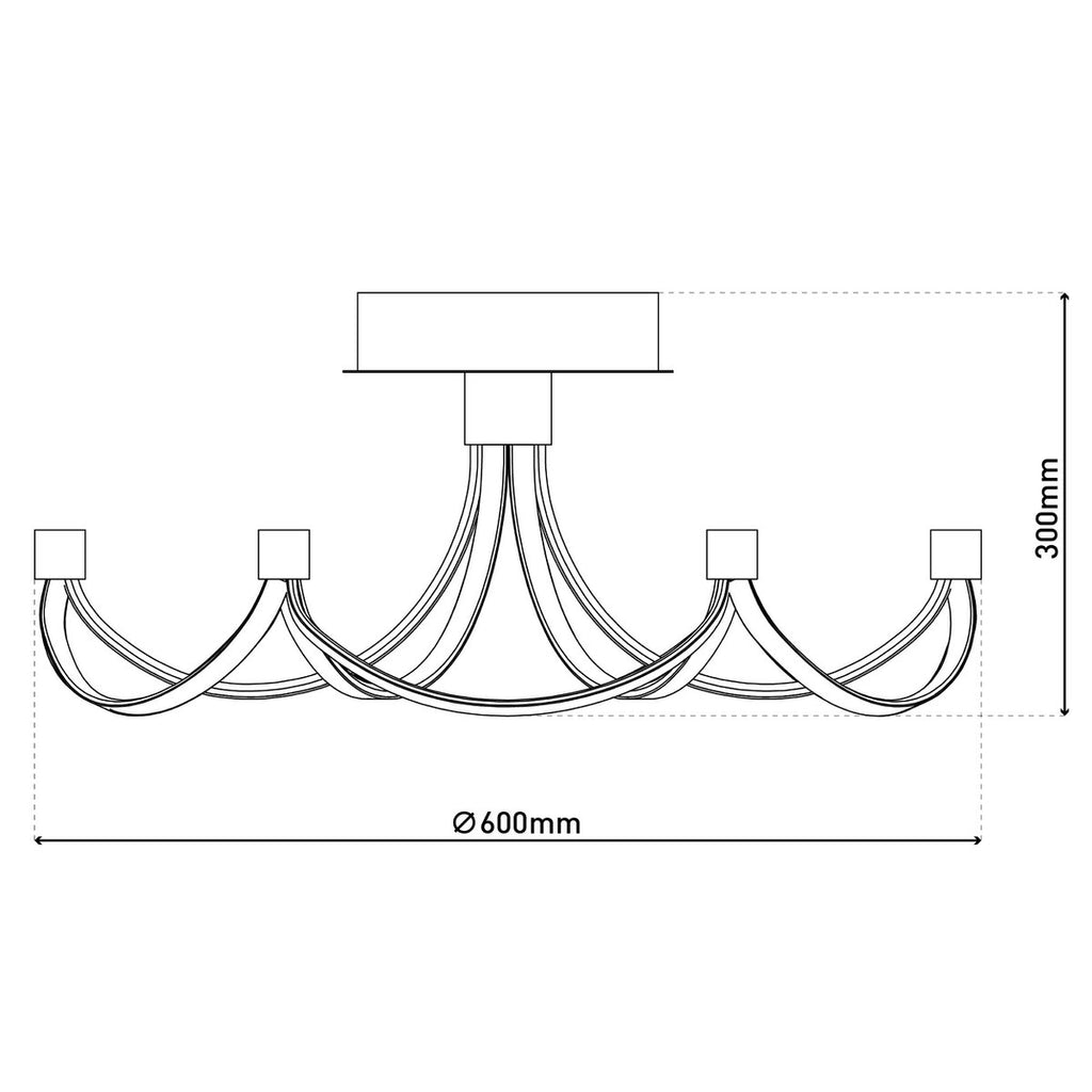 Näve Festival LED-plafondlamp 60cm Zilver