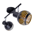 Näve Casco 2 delige Wandlamp Zwart/Gouden Metalen Verlichting 12x15cm