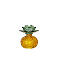 Geel-groene Capri kaarshouder 12x12x14,3cm AULICA