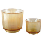 AMBER Ribbed Photophore 10x10x10cm