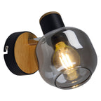 Näve Fumoso Wandlamp - Zwart Rookglas 16cm