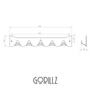Gorillz Triangle Five wandkapstok - 5 haken - Groen