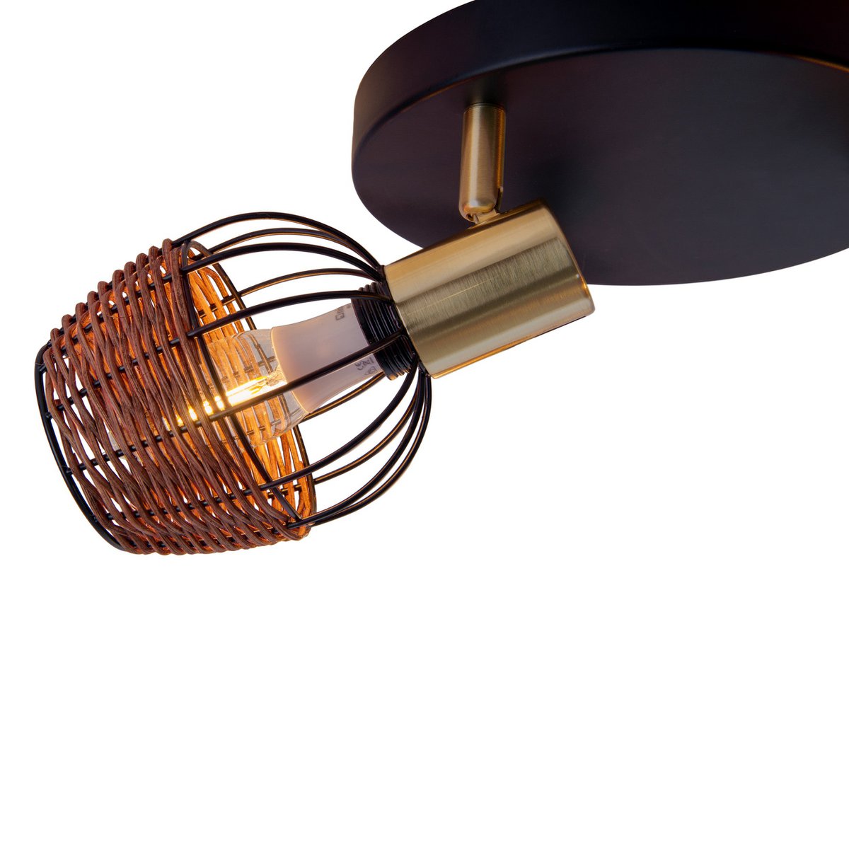 Näve Corbis Plafondlamp 3-vlam Zwart-Goud 38cm
