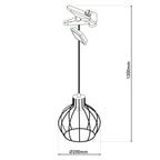Solar / hanger lamp "rooster" gemaakt van zwart metaal, Ø 20 cm, inclusief stevig geïnstalleerde lampen, warm wit, voor de buitenruimte