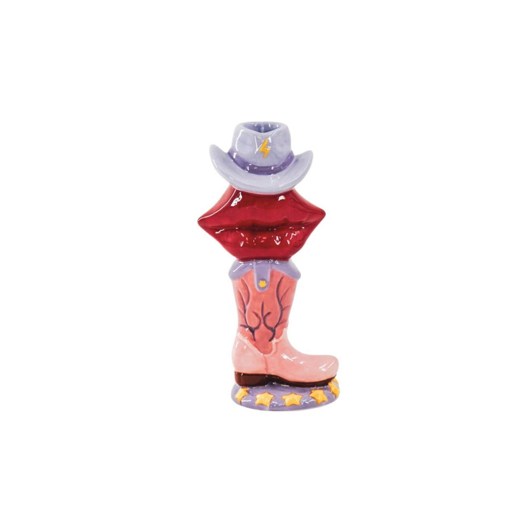 Kaarsenhouder- Boot/ lip/ hat- roze/ rood/ lilac-10x8x20 cm