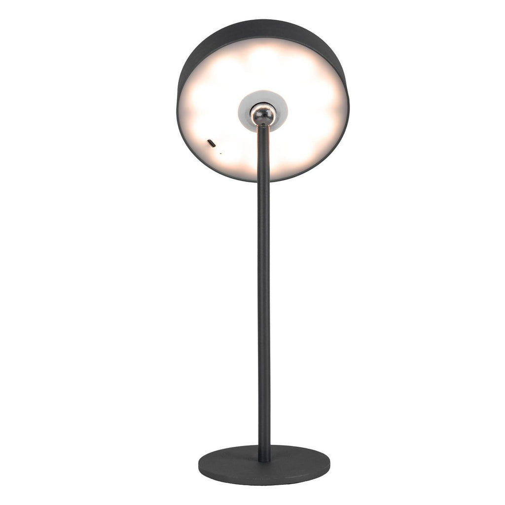 LED -batterijlamp magnetisch "Ella" voor buiten en binnen, gemaakt van metaal en plastic in zwart, 35 cm hoog