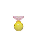 Glaskaarsenhouder Amber Roze H10cm