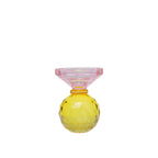 Glaskaarsenhouder Amber Roze H10cm