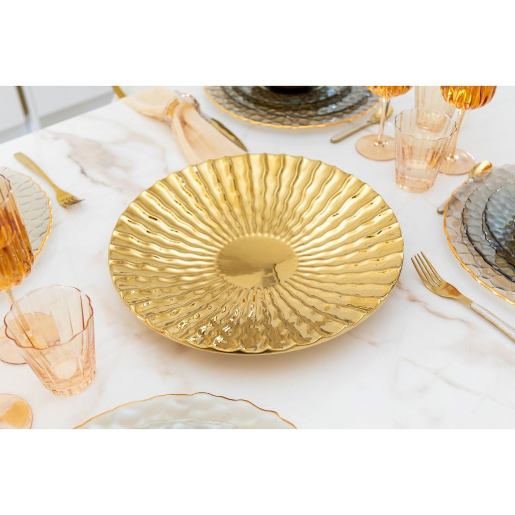 Aulica Decoratieve Schaal - Goud Keramiek 36x36cm