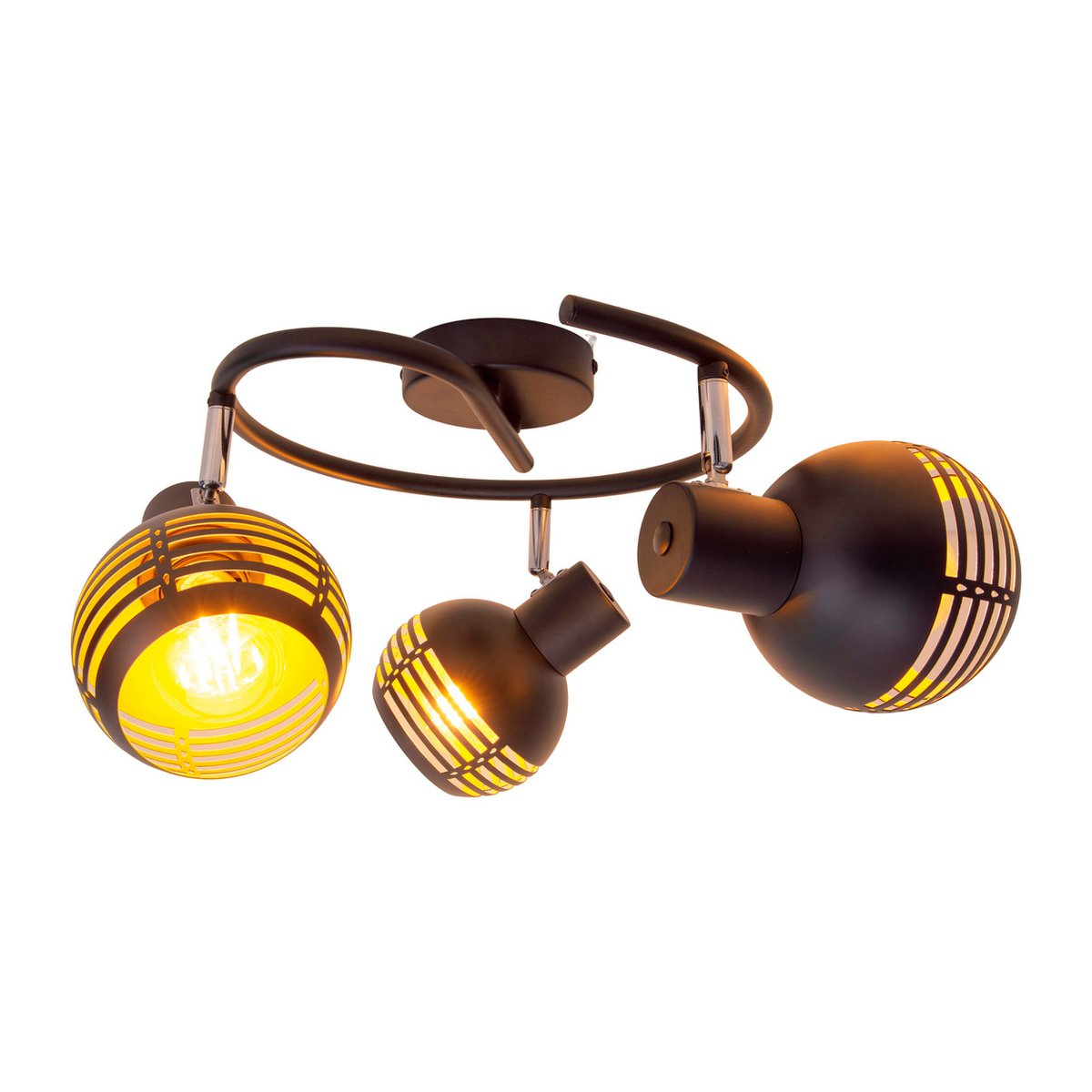 Näve Casco 3-Spot Muur/Plafond Rondel - Zwart Goud