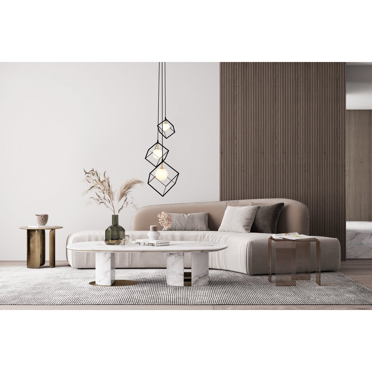 Näve Cadre Hanglamp - Zwart/Wit 147cm
