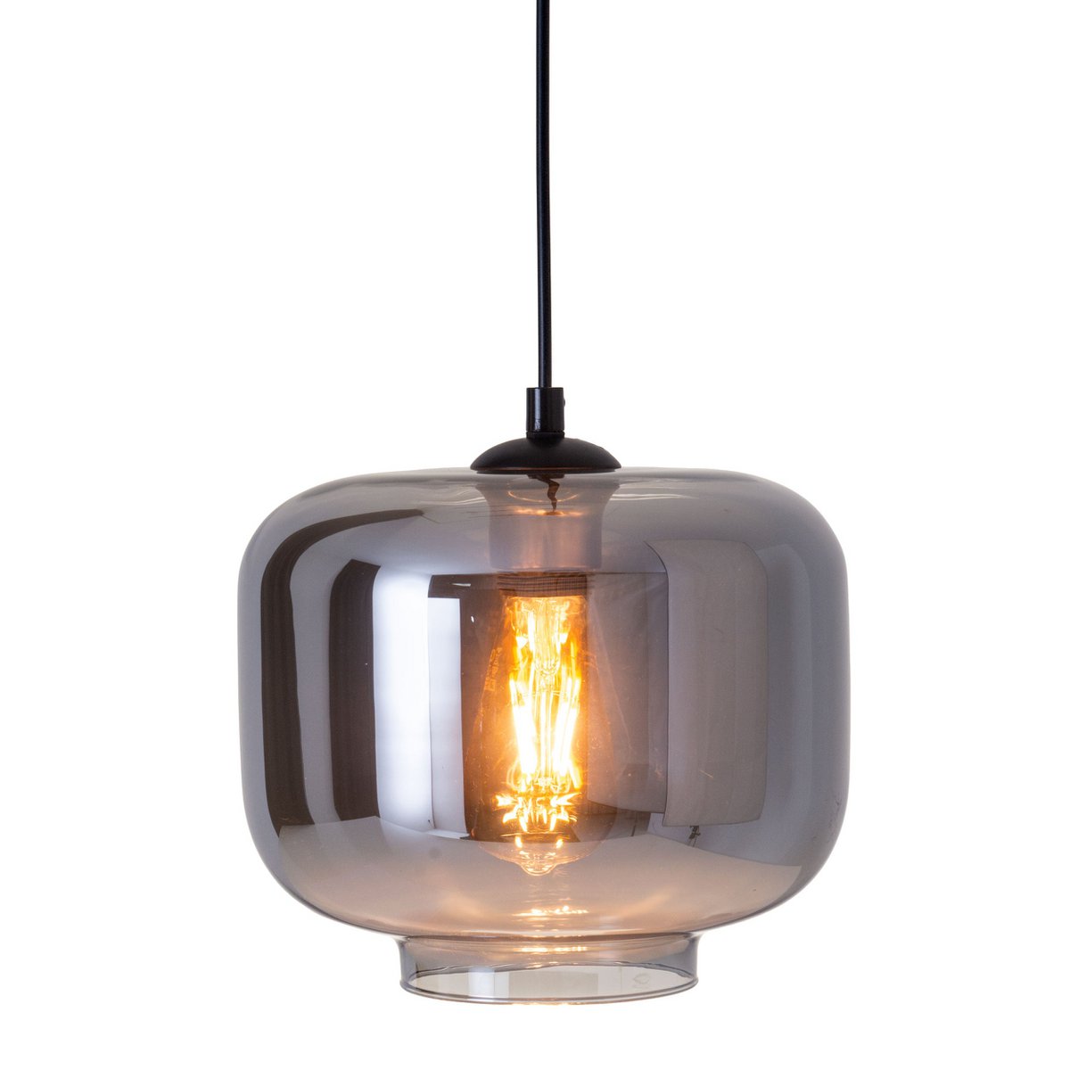 Näve Vaso Hanglamp - Antraciet Rookglas 25cm