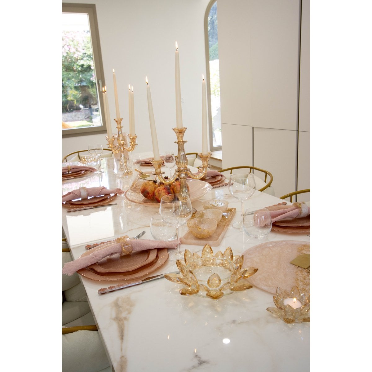 Kroonluchter 3 lichten amber h35cm