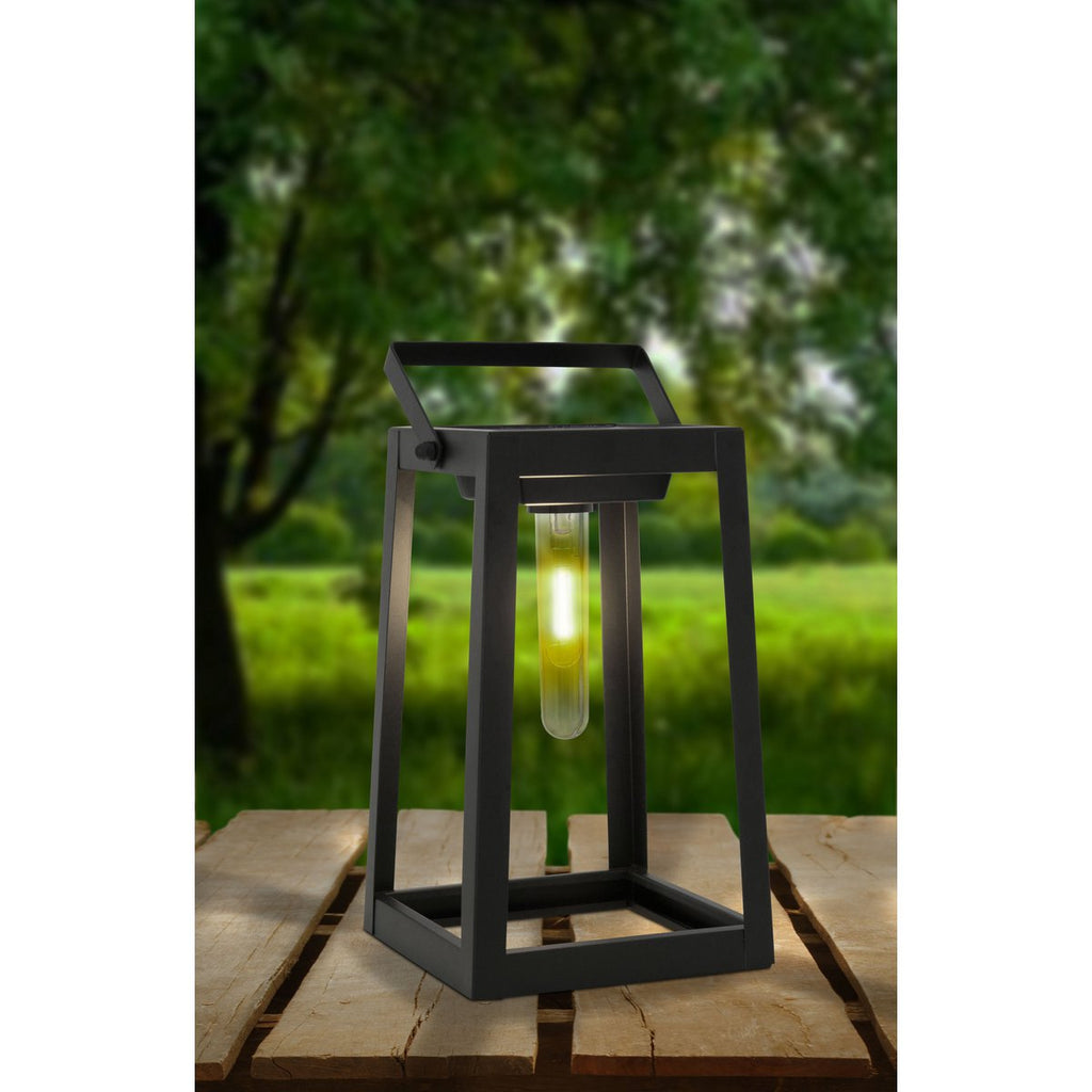 LED -decoratieve lamp, voor buiten, decoratie metaal en plastic in het zwart, met geïntegreerde LED