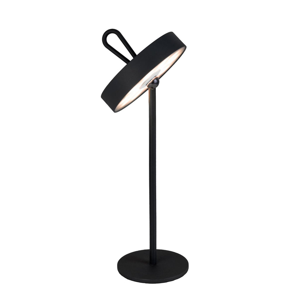 LED -batterijlamp magnetisch "Ella" voor buiten en binnen, gemaakt van metaal en plastic in zwart, 35 cm hoog