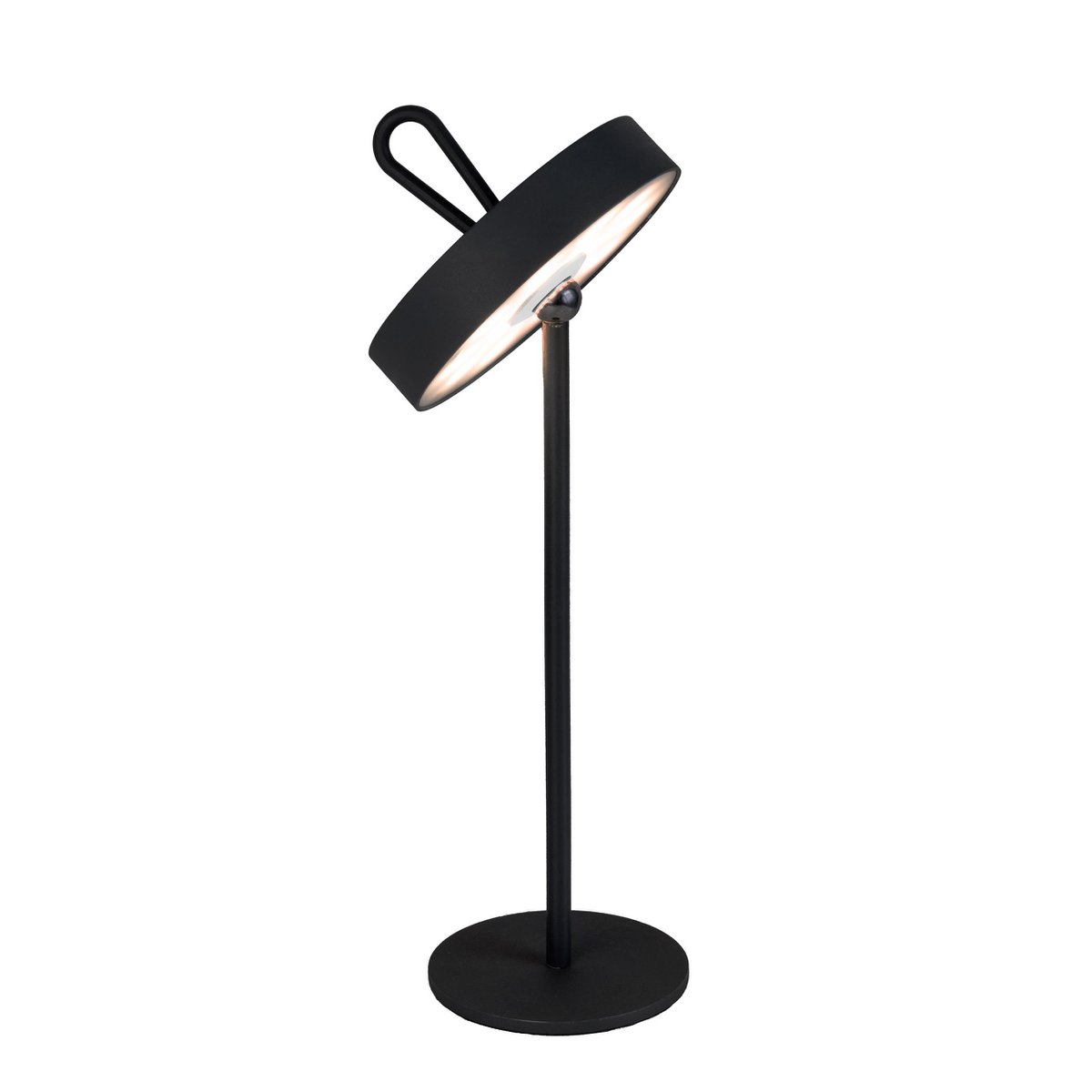 LED -batterijlamp magnetisch "Ella" voor buiten en binnen, gemaakt van metaal en plastic in zwart, 35 cm hoog