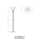Gorillz Molto Industriële Staande Kapstok - 14 Haken - Geel