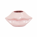 Lichtroze keramieken lippenvaas - 21x19x11cm