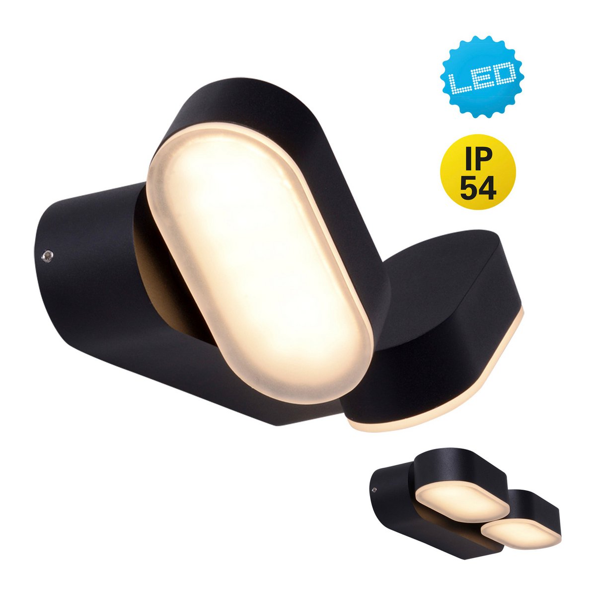 Näve Motus LED Buitenlamp Zwart 23cm
