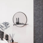 Spiegel - Rond - Metalen - Plank - Zwart - Ø40cm