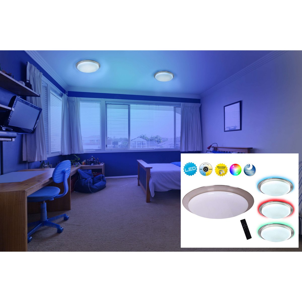 LED Plafondlamp Turin 42,5cm Wit Näve
