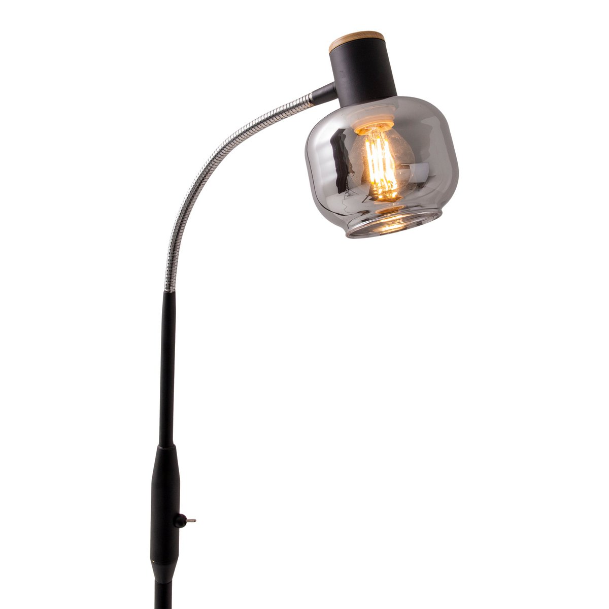 Näve Fumoso Vloerlamp Zwart 150cm Glas