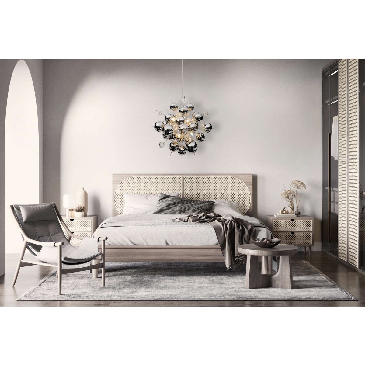 Näve Explosie Hanglamp Chroom 65cm G9