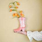 Vaas Boot - Keramiek - Roze/Oranje - 16,5x10,5x26,5 cm
