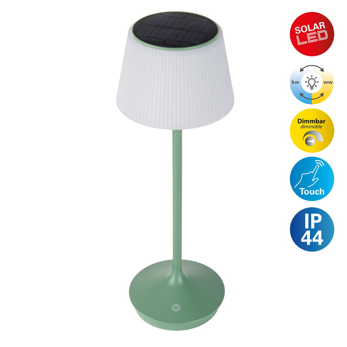 LED -licht "Emmi" voor buiten en binnen, tafellamp gemaakt van metaal en plastic, met stevig gebouwd -in LED's, LED -tafellamp voor balkon, terras, tuin, woonkamer, wintertuin, ca.